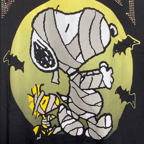 Peanuts Black Spooky Snoopy Halloween Pullover Sweatshirt Sweater Juniors M NEW - Picture 5 of 7